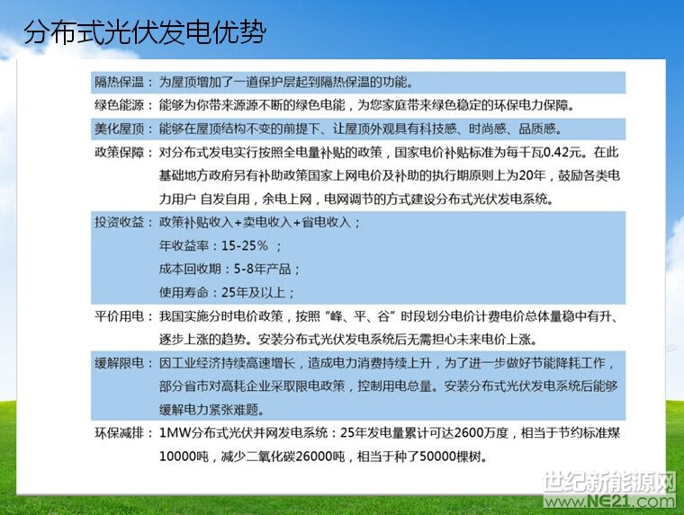 分布式光伏發(fā)電優(yōu)勢