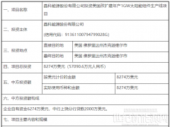 晶科能源投資美國(guó)改擴(kuò)建年產(chǎn)1GW太陽(yáng)能組件生產(chǎn)線項(xiàng)目通過(guò)備案